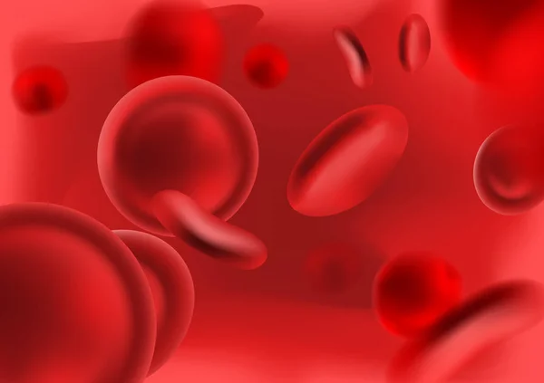 Röda Blodkroppar Eller Röda Blodkroppar Bakgrund Realistisk Vektor Bild Hemoglobin — Stock vektor