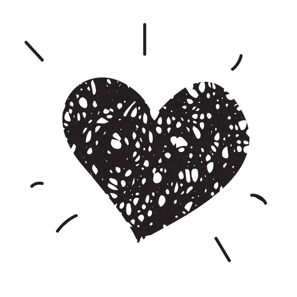 Піктограма Серця Doodle Ізольована Білому Тлі Векторна Ілюстрація Намальованого Вручну — стоковий вектор