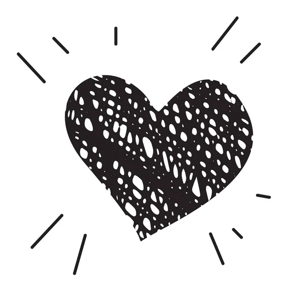 Doodle Herz Symbol Isoliert Auf Weißem Hintergrund Vektor Illustration Von — Stockvektor
