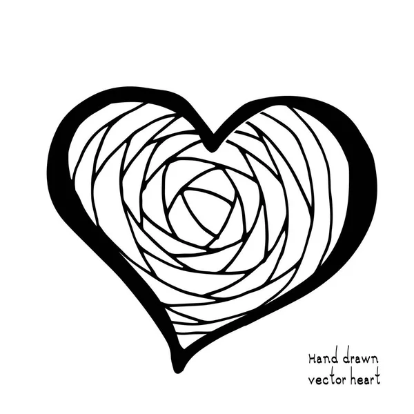 Doodle Hjärtikonen Isolerad Vit Bakgrund Vektorillustration Hand Dras Skissade Love — Stock vektor