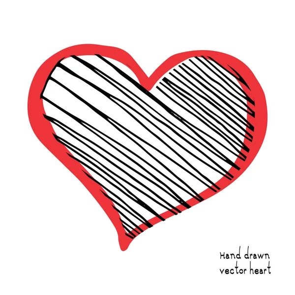 Doodle Icono Del Corazón Aislado Sobre Fondo Blanco Ilustración Vectorial — Vector de stock