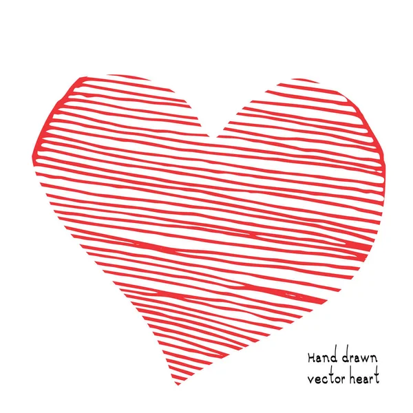 Doodle Icono Del Corazón Aislado Sobre Fondo Blanco Ilustración Vectorial — Vector de stock