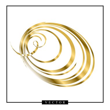 Beyaz arka plan üzerinde soyut vektör altın şekli. Boşaltmak için iş tasarımı ile altın logo