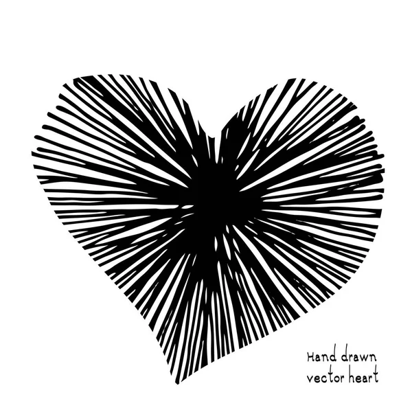 Doodle Icono Del Corazón Aislado Sobre Fondo Blanco Ilustración Vectorial — Vector de stock