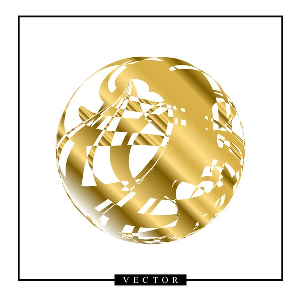 Forma Dourada Vetor Abstrato Sobre Fundo Branco Logotipo Ouro Com — Vetor de Stock