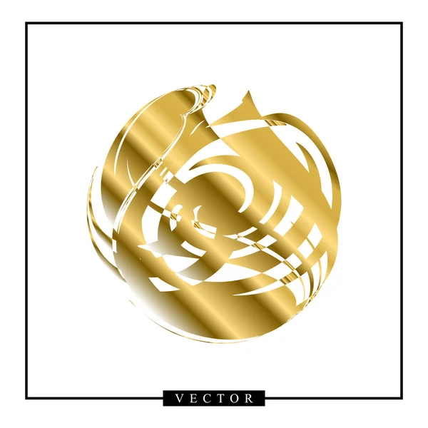 Forma Dourada Vetor Abstrato Sobre Fundo Branco Logotipo Ouro Com — Vetor de Stock