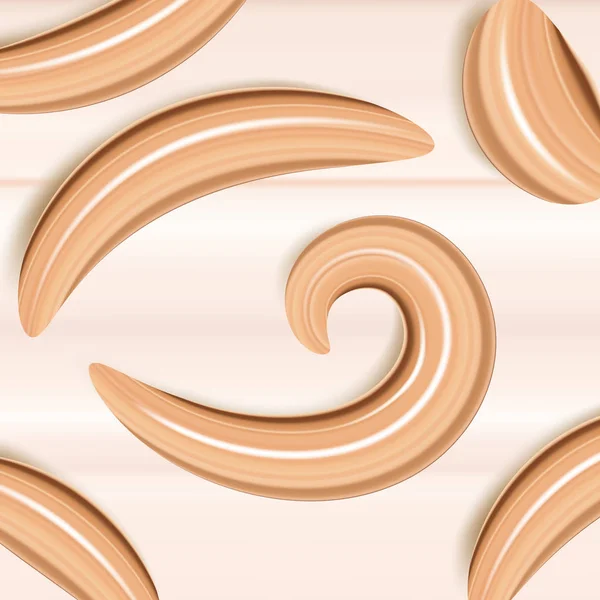 Vloeibare Foundation Crème Textuur Voor Natuurlijke Make Cosmetische Concealer Uitstrijkje — Stockvector