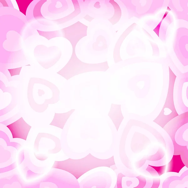 Fondo Con Corazones Rosados Patrón Amor Para Día San Valentín — Vector de stock