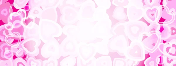 Fondo Con Corazones Rosados Patrón Amor Para Día San Valentín — Vector de stock