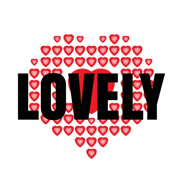 Лозунг Lovely Сердечками Дизайн Футболки Простая Векторная Печать Текстом Штампов — стоковый вектор
