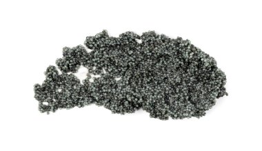 Beyaz Arka Plan Üst Görünümünde İzole Edilmiş Küçük Siyah Havyar