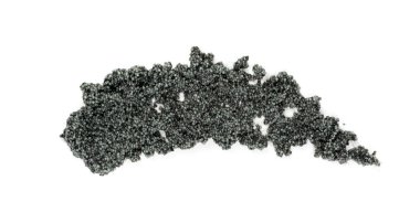 Beyaz Arka Plan Üst Görünümünde İzole Edilmiş Küçük Siyah Havyar