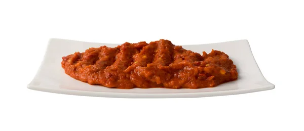 Ajvar або Pindjur помаранчевий овочевий Спред з Болгарський перець — стокове фото