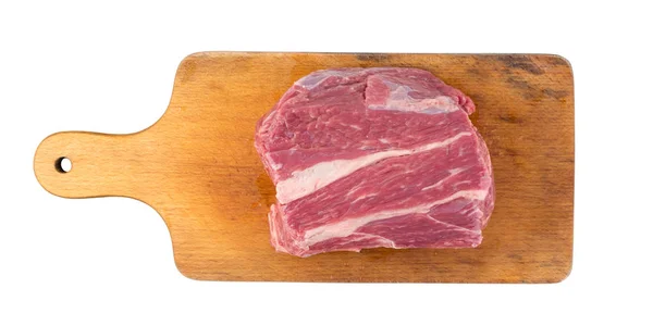 흰색 배경에 고립 된 신선한 쇠고기 스테이크 — 스톡 사진