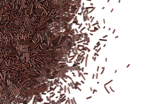Chocolate Sprinkles Isolated on White Background Top View — Stock Photo, Image