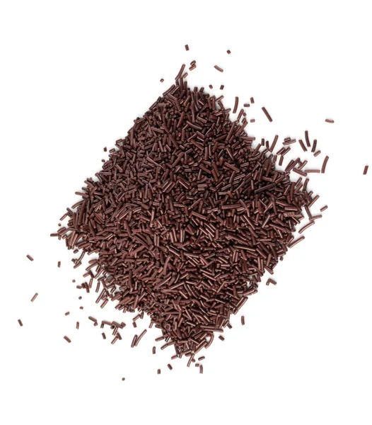 Beyaz Arka Plan Üst Görünümünde İzole Çikolata Sprinkles — Stok fotoğraf