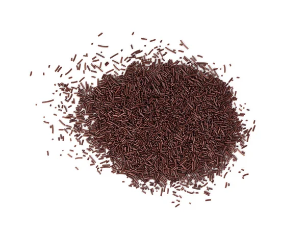 Beyaz Arka Plan Üst Görünümünde İzole Çikolata Sprinkles — Stok fotoğraf