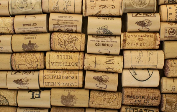 Verschiedene Weinkorken Hintergrund oder verwendete Weine Korken Textur — Stockfoto