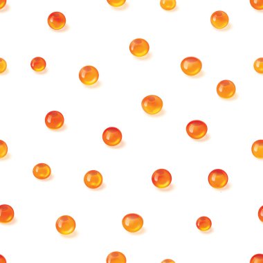 Çiğ kırmızı havyar, tuzlu veya taze somon balık yumurtası dikişsiz desen