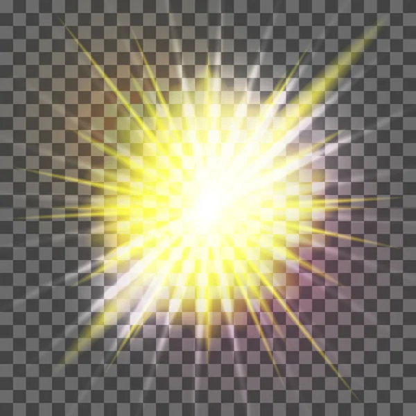 Dessin vectoriel 3d des rayons du soleil dans un style vintage — Image vectorielle