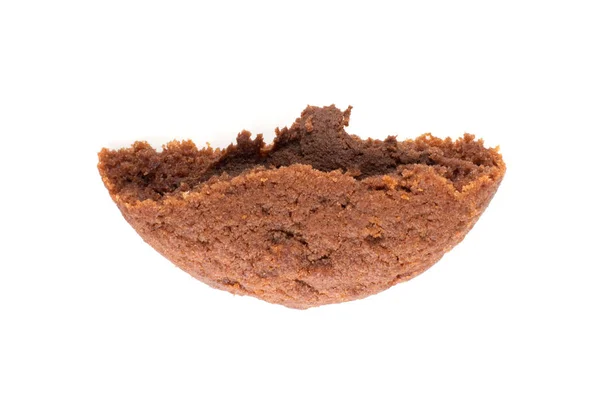 Biscoito de manteiga de chocolate redondo macio isolado vista superior — Fotografia de Stock