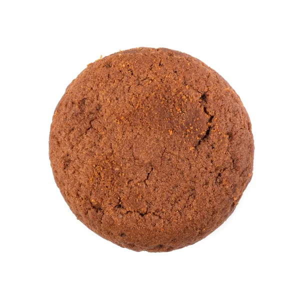 Soft Round Chocolate Butter Cookie Isolated Top View — Stock Photo, Image