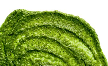 Frersh İtalyan pesto sos yayılmış yeşil doku arka plan