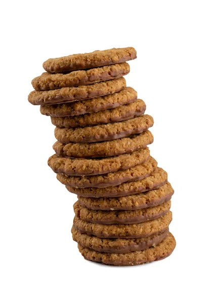 Galletas de avena fina, galletas de cereales saludables con chocolate — Foto de Stock