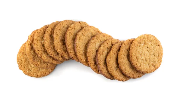 Thin Oatmeal Cookies, Healthy Cereal Crackers with Chocolate — Stock Photo, Image