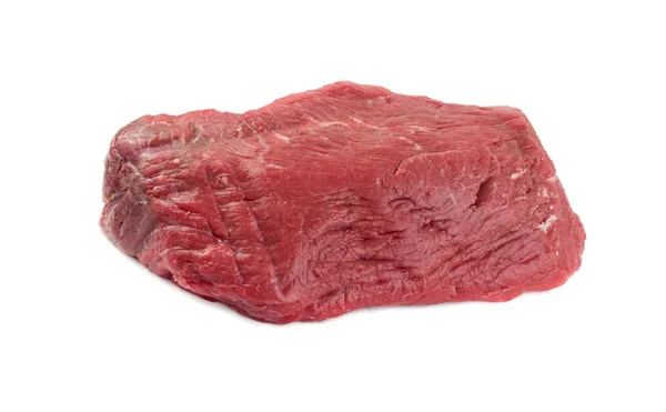 Frisches rohes Rindersteak isoliert auf weißem Hintergrund — Stockfoto