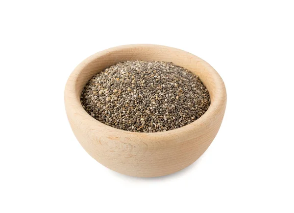 흰색 배경에 고립 된 chia 씨앗의 더미 — 스톡 사진