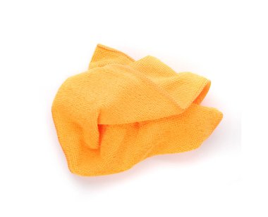 Turuncu Mikrofiber Temizleme Bezi Beyaz Arkaplan Üst Yakından İzole Edildi