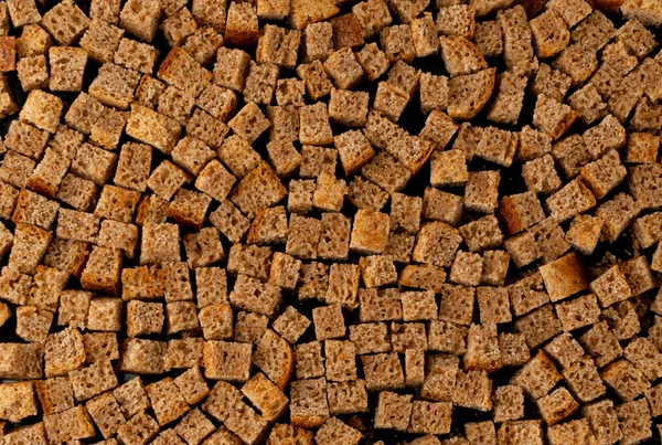 Homemade Rye Bread Croutons Texture Background Top View Crispy Bread — Stock Photo, Image