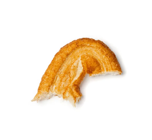 棕榈糕点 棕榈心或大象耳朵被白色背景隔离 法式泡芙糕点或薄饼 — 图库照片
