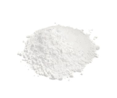 Beyaz Alçı taşı tozu, Clay ya da Diatomite Beyaz Arkaplanda izole edildi. Kalsiyum, alçı taşı ya da Alçı Yakın Çekim Olarak Toz Kimyasalların Macro Fotoğrafı