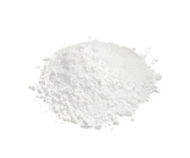 White Powder of Gypsum, Clay or Diatomite Isolated on White Background. Macro Photo of Powdered Chemicals as Calcium, Gypsum or Plaster Close Up clipart