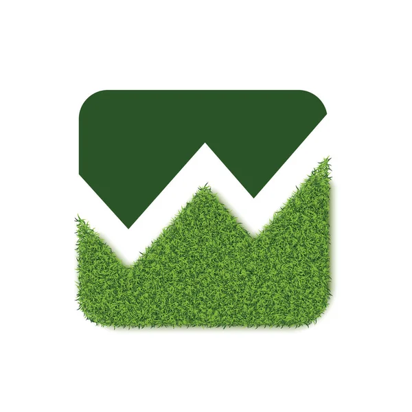 Green Grass Growth Chart White Background Vector Illustration — 스톡 벡터