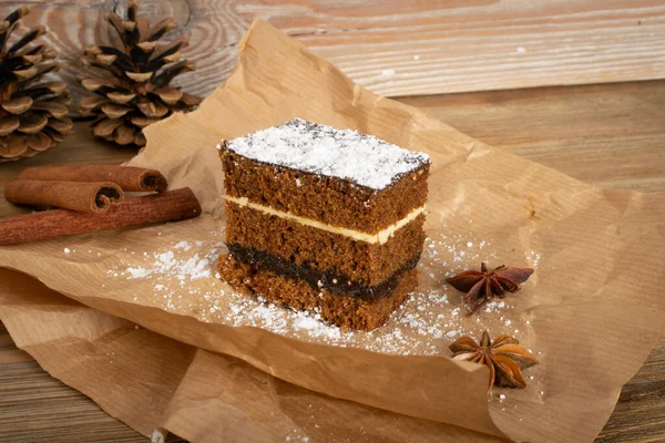 Pulido Tradicional Navideño Del Desierto Piernik Pryanik Bizcocho Con Especias — Foto de Stock