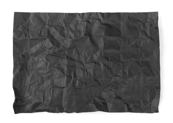 Fond Texture Papier Noir Froissé Plié Modèle Feuille Papier Rouler — Photo