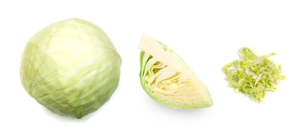 Heap of Chopped Chinese Cabbage, Napa Cabbage or Wombok Isolated on White Background. Fresh Green Sliced Cabbage Salat Top View — Stock Image Heap Chopped Chinese Cabbage Napa Cabbage Wombok Isolated White Background Stock Photo