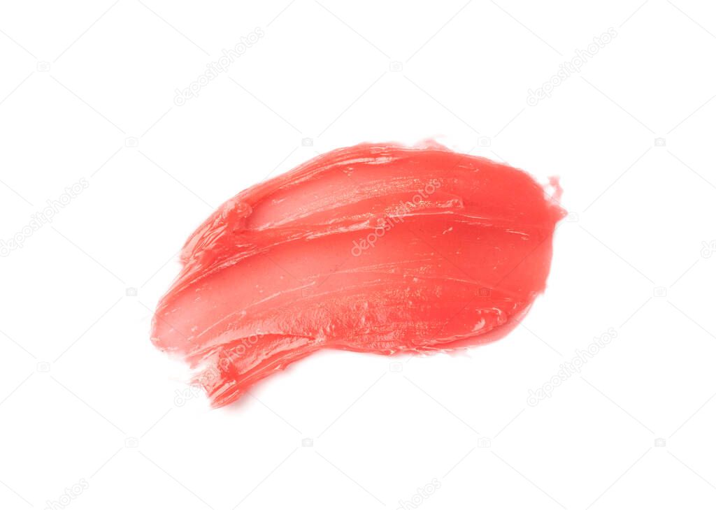 Pink Gel Cream Isolated. Soft Translucent Paraffin Strokes or Cosmetic Gel Drops. Creamy Smooth Petrolatum Smears or lubricant