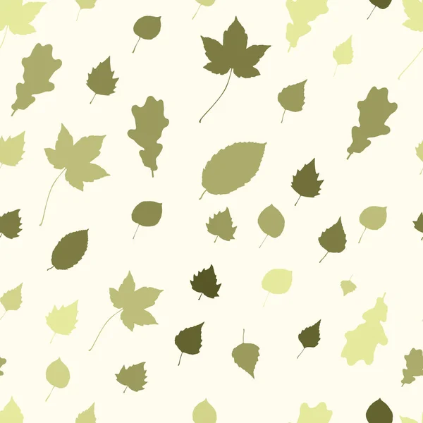 秋の北欧はシームレスなパターンを残します 葉の形シルエット無限の背景 ベクトルの葉タイル 秋の木の葉の形は ファブリックのための繰り返し壁紙 無限のデザインを包む — ストックベクタ