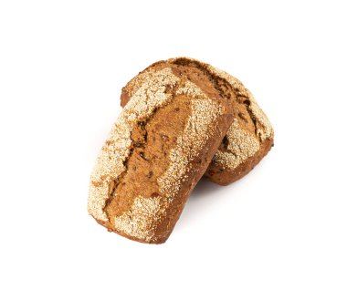 Tam buğday ekmeği izole, fitness kabaklı havuçlu çörekler tohumlu, tahıllı tahıllı çörekler beyaz arka planda çavdar.