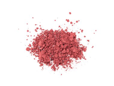 Acai tozu yığını izole, menekşe süper yiyecek tozu, pembe meyve unu özü tepeciği, kuru Euterpe oleracea palmiye üzümü tozu beyaz arka plan görüntüsüne yoğunlaşır.