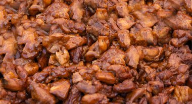 Kırmızı Sıcak Et Şablonu, Sos Duvar Kağıdında Tatlı Barbekü Domuz eti, Baharatlı Çin Yemeği