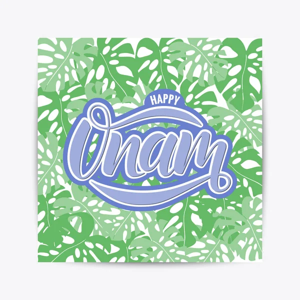 Gelukkig Onam festival typografie belettering — Stockvector