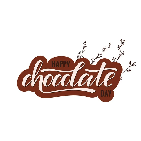 Feliz dia de chocolate tipografia letras — Vetor de Stock