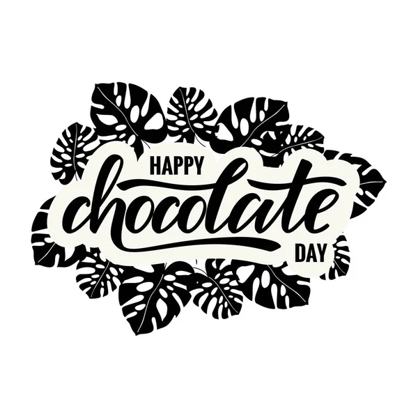 Gelukkige dag van de chocolade typografie belettering — Stockvector