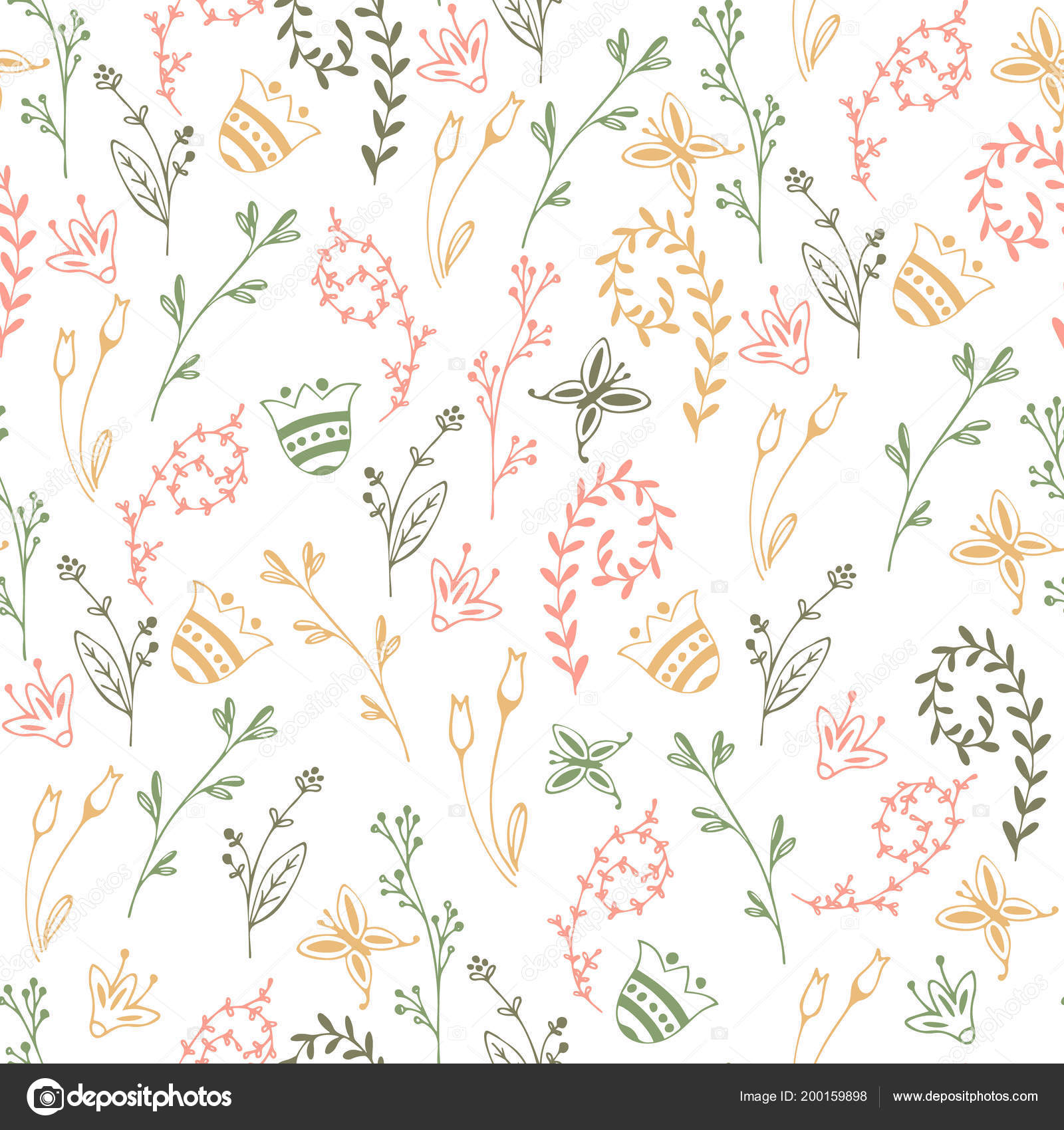 Flower simple minimalistic seamless pattern \u2014 Stock Vector