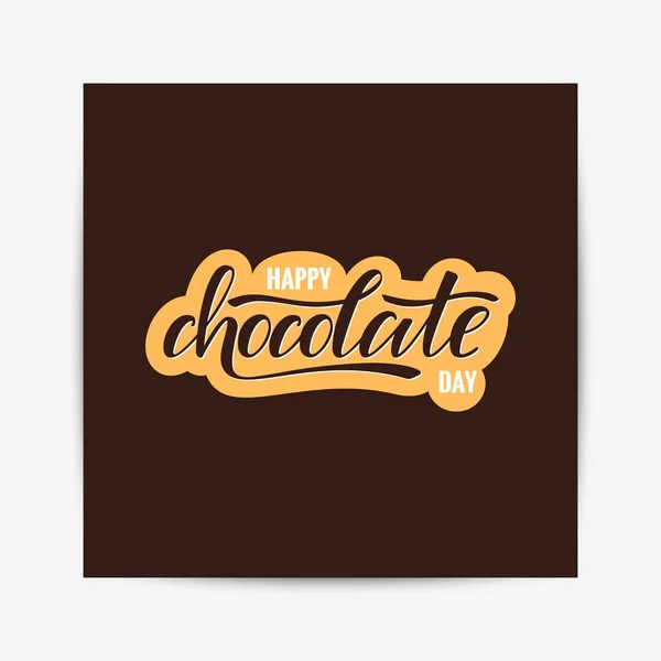 Feliz dia de chocolate tipografia letras — Vetor de Stock